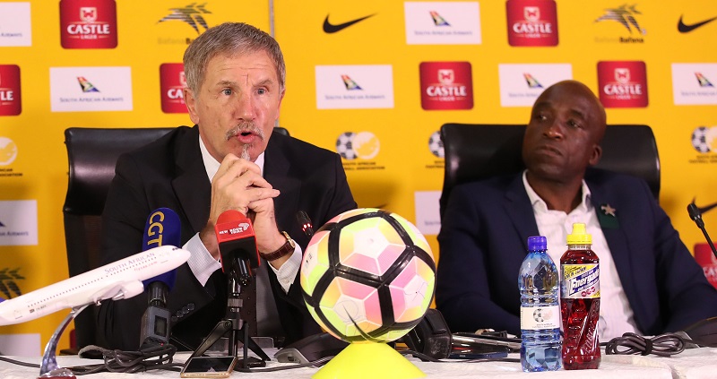 Stuart Baxter, coach of South Africa and David Notoane, coach of South Africa U23