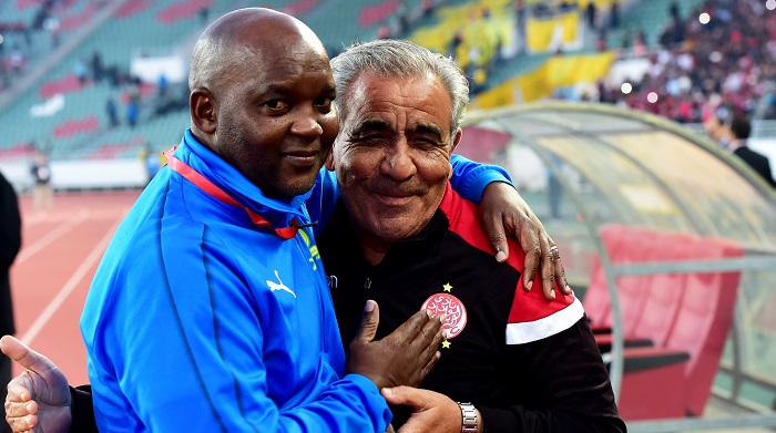 Pitso Mosimane, head coach of Mamelodi Sundowns and Faouzi Benzarti, head coach of Wydad Athletic Club