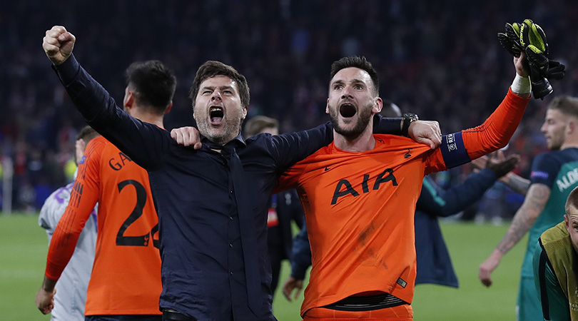 Mauricio Pochettino manager of Tottenham and captain Hugo Lloris