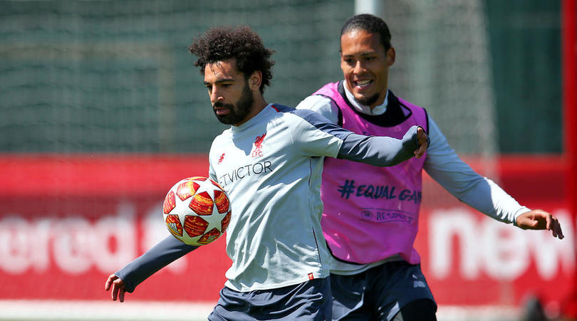 Mohamed Salah and Virgil van Dijk of Liverpool