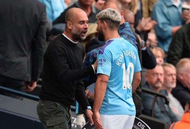 Guardiola, Aguero involved in heated touchline burst-up