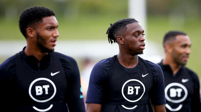 England's Aaron Wan-Bissaka during a training session at St George's Park, Burton.