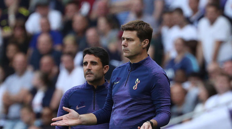 Tottenham Hotspur manager Mauricio Pochettino and assistant manager Jesus Perez