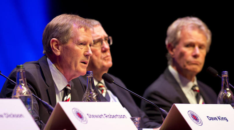 Rangers Chairman Dave King addresses shareholders during the AGM in the Clyde Auditorium, Glasgow.